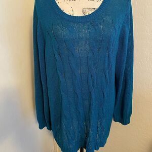 Soft Surroundings Blue Pullover Sweater Casual Cozy
